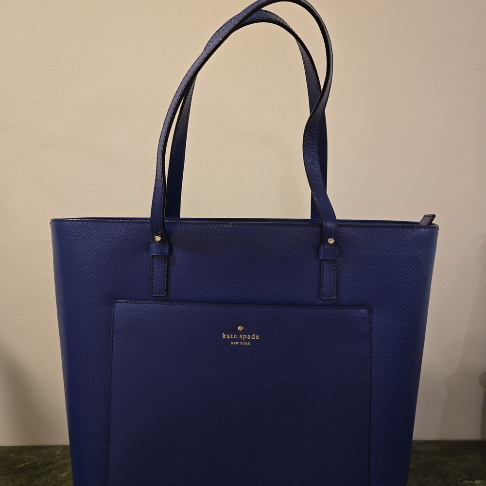 Kate Spade Grand Street Sadie Leather Tote Hand Bag Holiday Blue